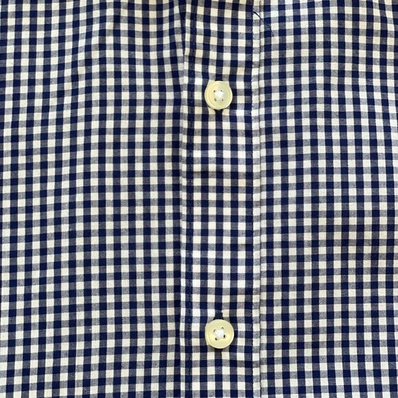 Men's H&M Button Down Navy Blue & White Gingham Shirt Size M - Picture 4 of 4